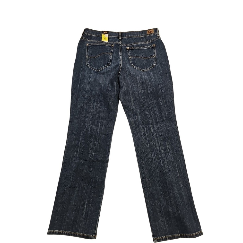 Lee Women's Jeans Size 16 Blue‎ Relaxed Fit Straight Leg Mid Rise Jeans New